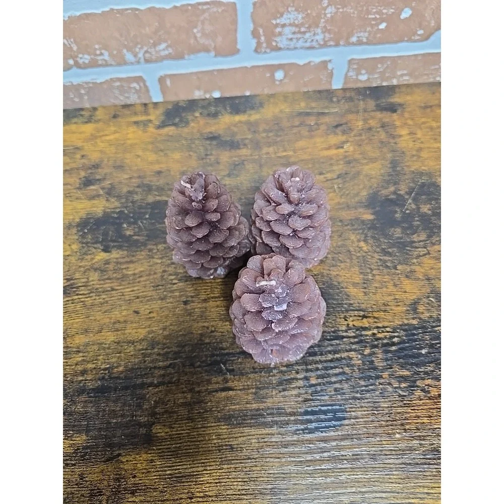 Pine Cone Shaped Bee Wax Candles, Set Of‎ 3 Christmas Gift, Home Decor